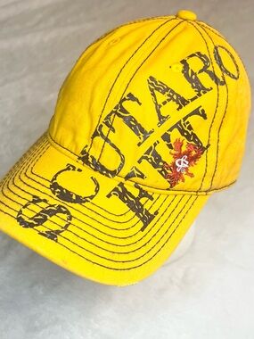 NWT Designer Giovanni Scutaro Yellow Bold Graphic Baseball Cap